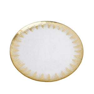 Glass Gold Spray Design Charger Plate