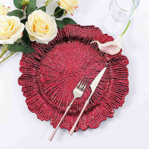 Reef Charger Plate- Red/Burgundy