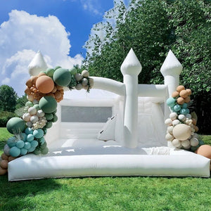 Bounce House And Slide Combo- White