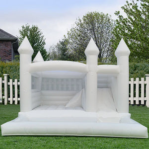 Bounce House And Slide Combo- White