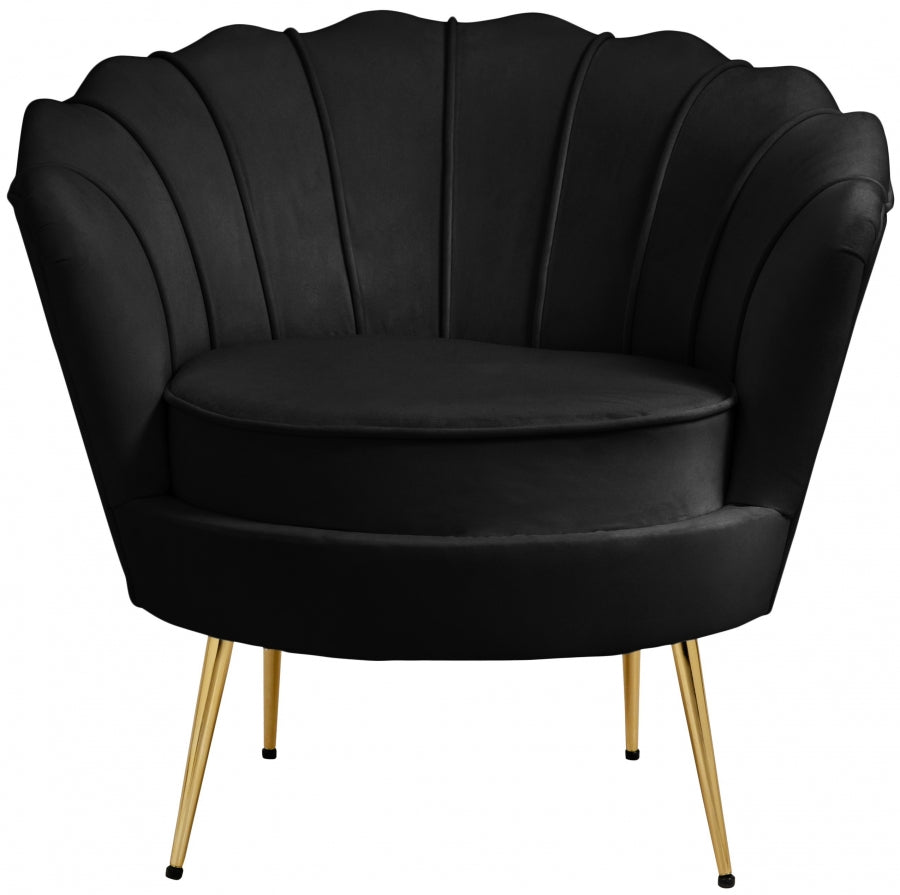 Black Blossom Velvet Side Chair