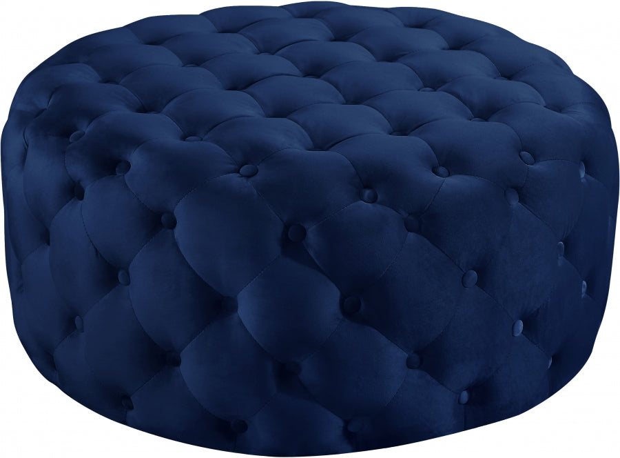 Royal blue velvet ottoman hotsell