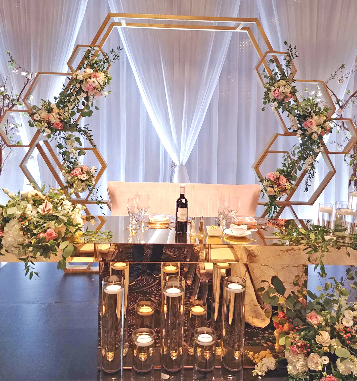 Gold Hexagon Ceremony Arch
