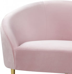 Pink Lux Velvet Loveseat