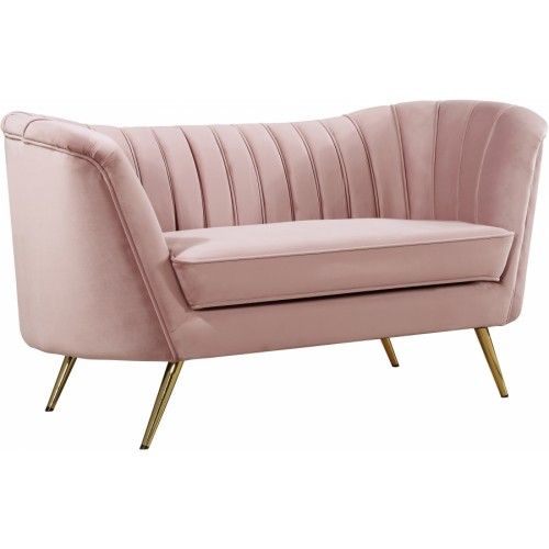 Margo Pink Velvet Loveseat