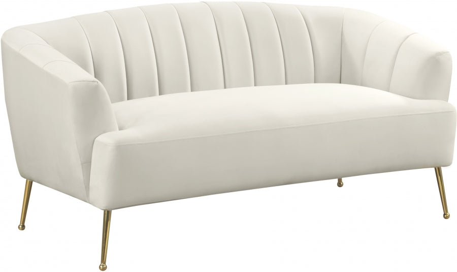 Tori Cream Velvet Loveseat