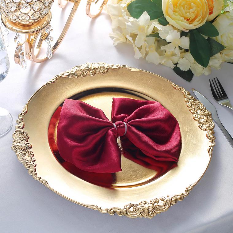 Gold Round Baroque Charger Plates