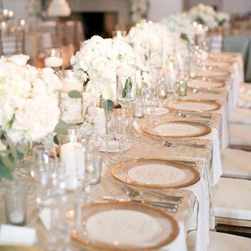 Glass Gold Spray Design Charger Plate