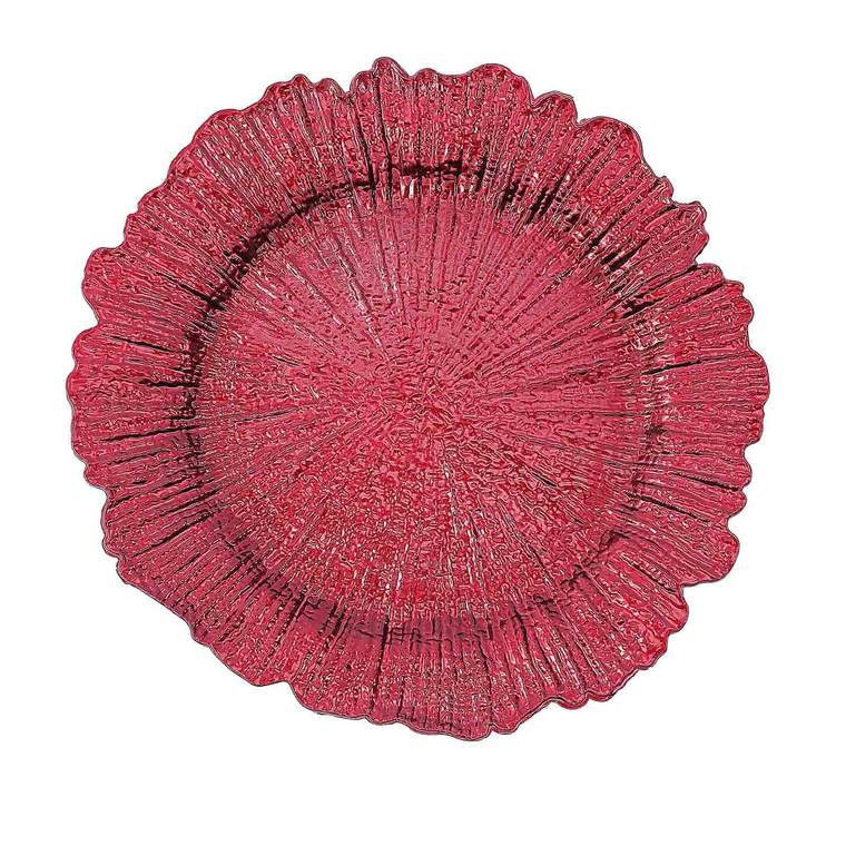 Reef Charger Plate- Red/Burgundy