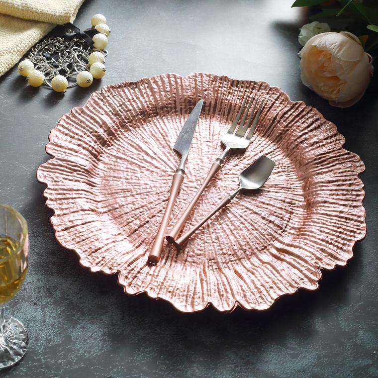 Reef Charger Plate- Rose Gold