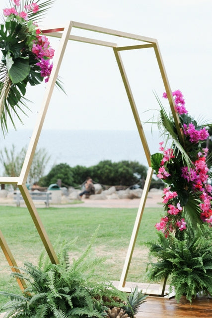 Gold Hexagon Ceremony Arch