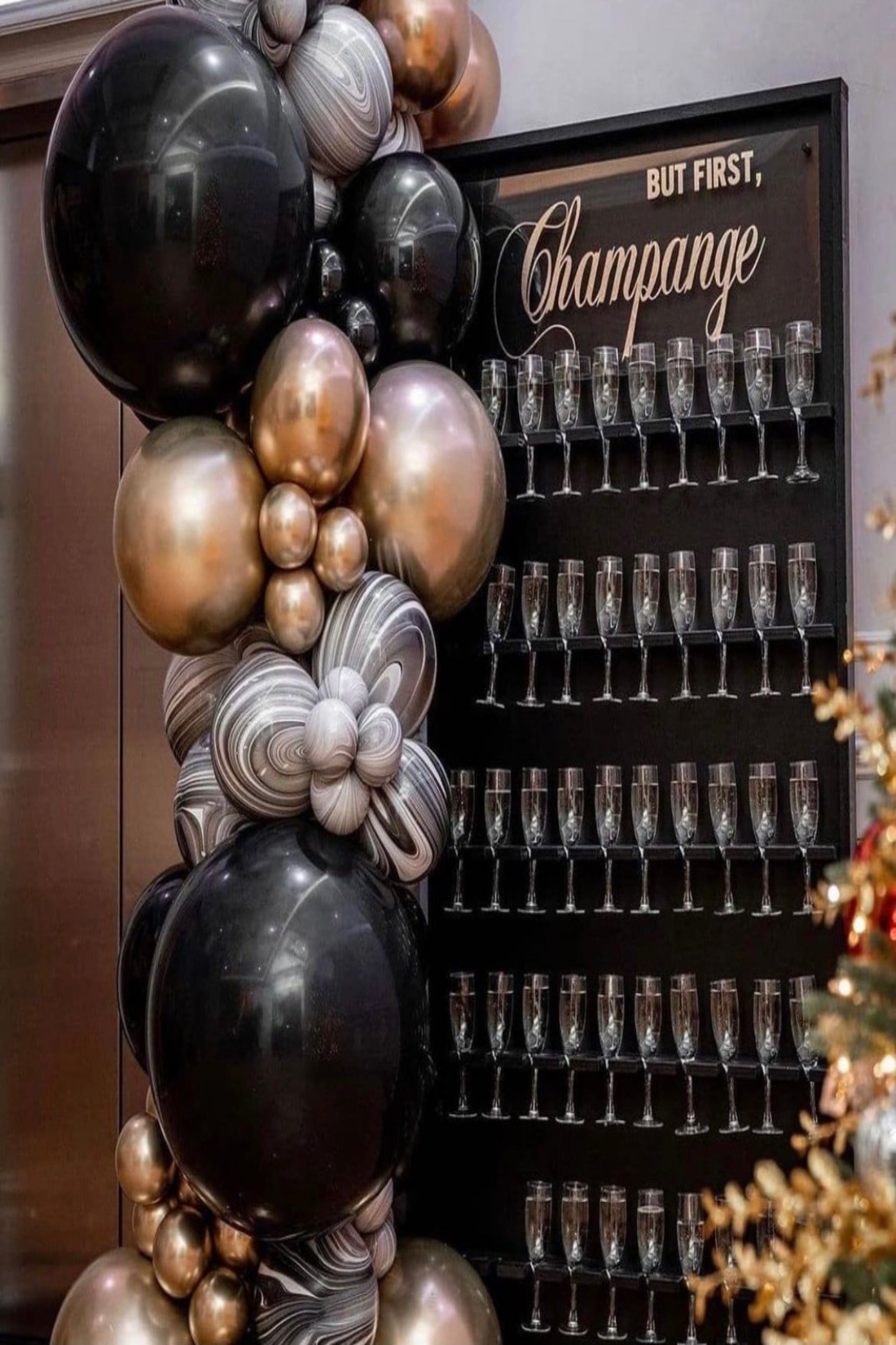 Black Champagne Wall