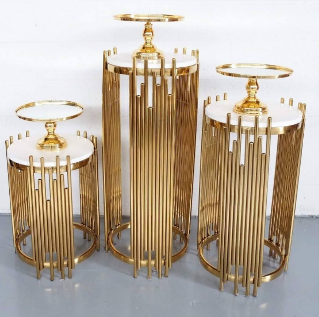 Gold Rod Dessert Pedestal