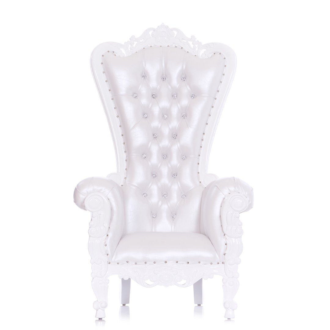 White Leather Throne Chair