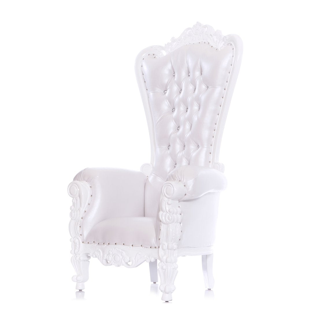 White Leather Throne Chair
