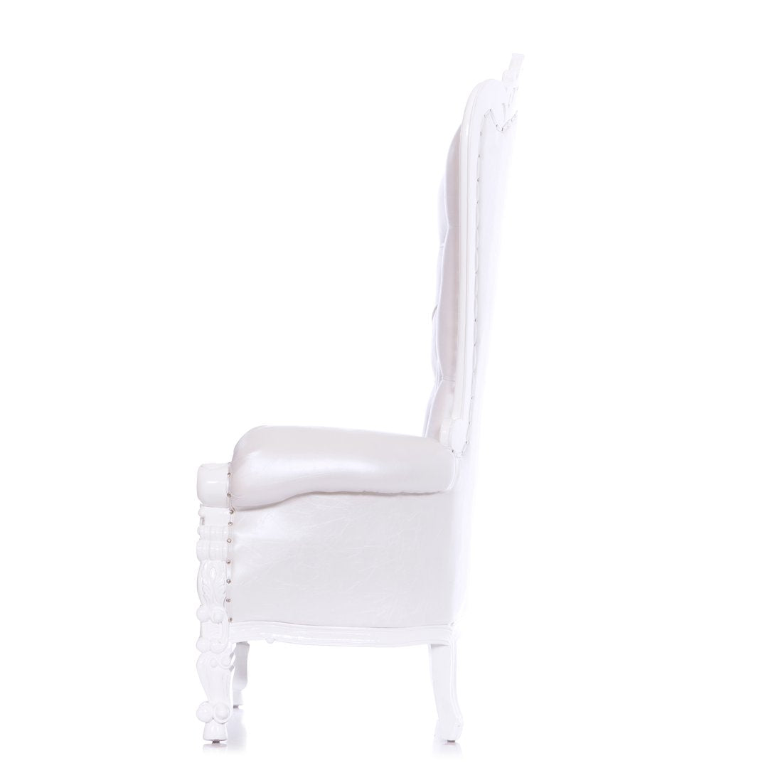 White Leather Throne Chair