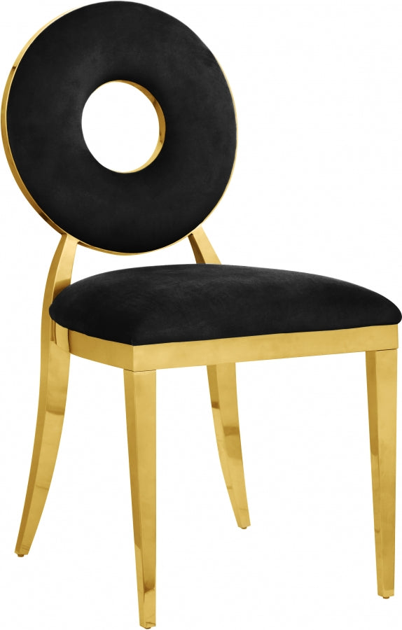 Carousel Velvet Dining Chair- Black