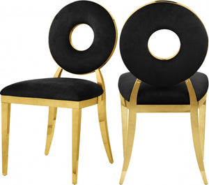 Carousel Velvet Dining Chair- Black