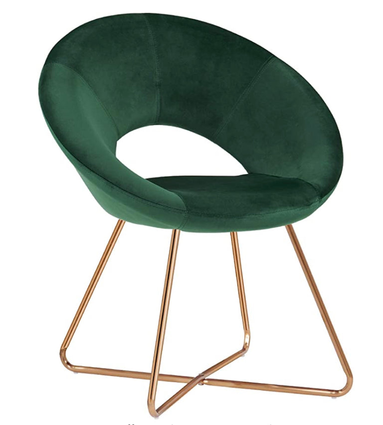 Hunter Green Velvet Chair