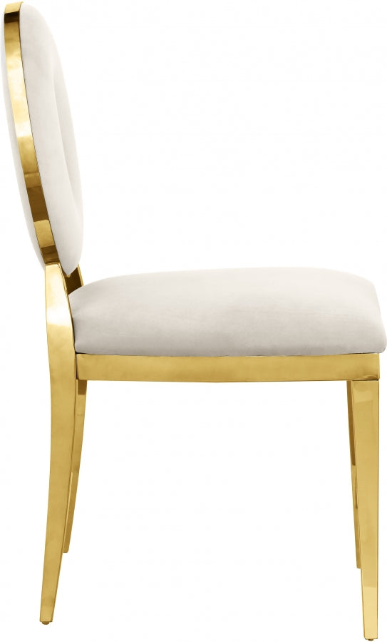 Carousel Velvet Dining Chair- Cream