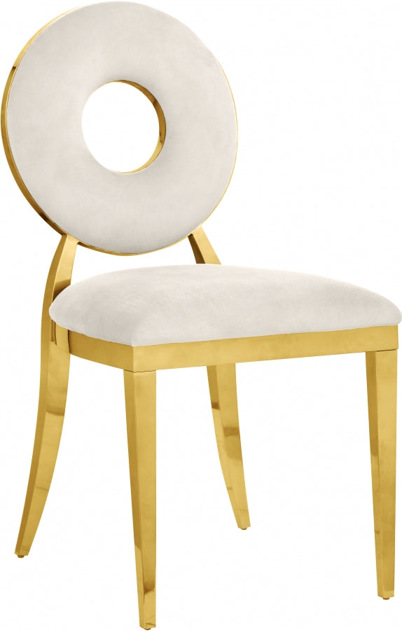 Carousel Velvet Dining Chair- Cream