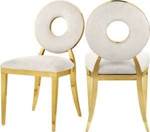 Carousel Velvet Dining Chair- Cream