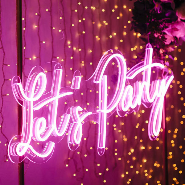 レッツパーティー　lets party 宴会　LEDネオンサイン　クリスマス会 Amazon | JOMOBUTY LET'S PARTYネオンサイン 多階段調光可 LED