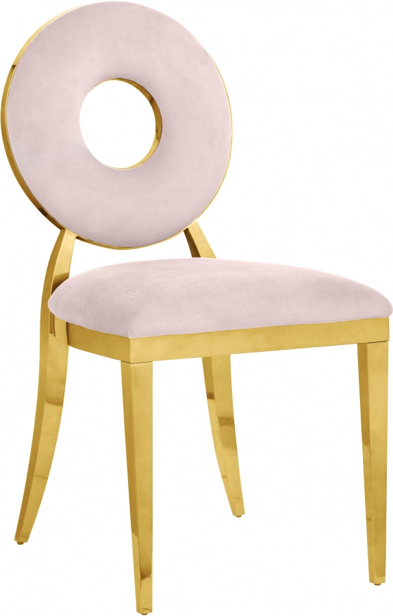 Carousel Velvet Dining Chair- Pink