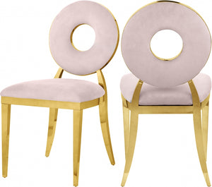 Carousel Velvet Dining Chair- Pink