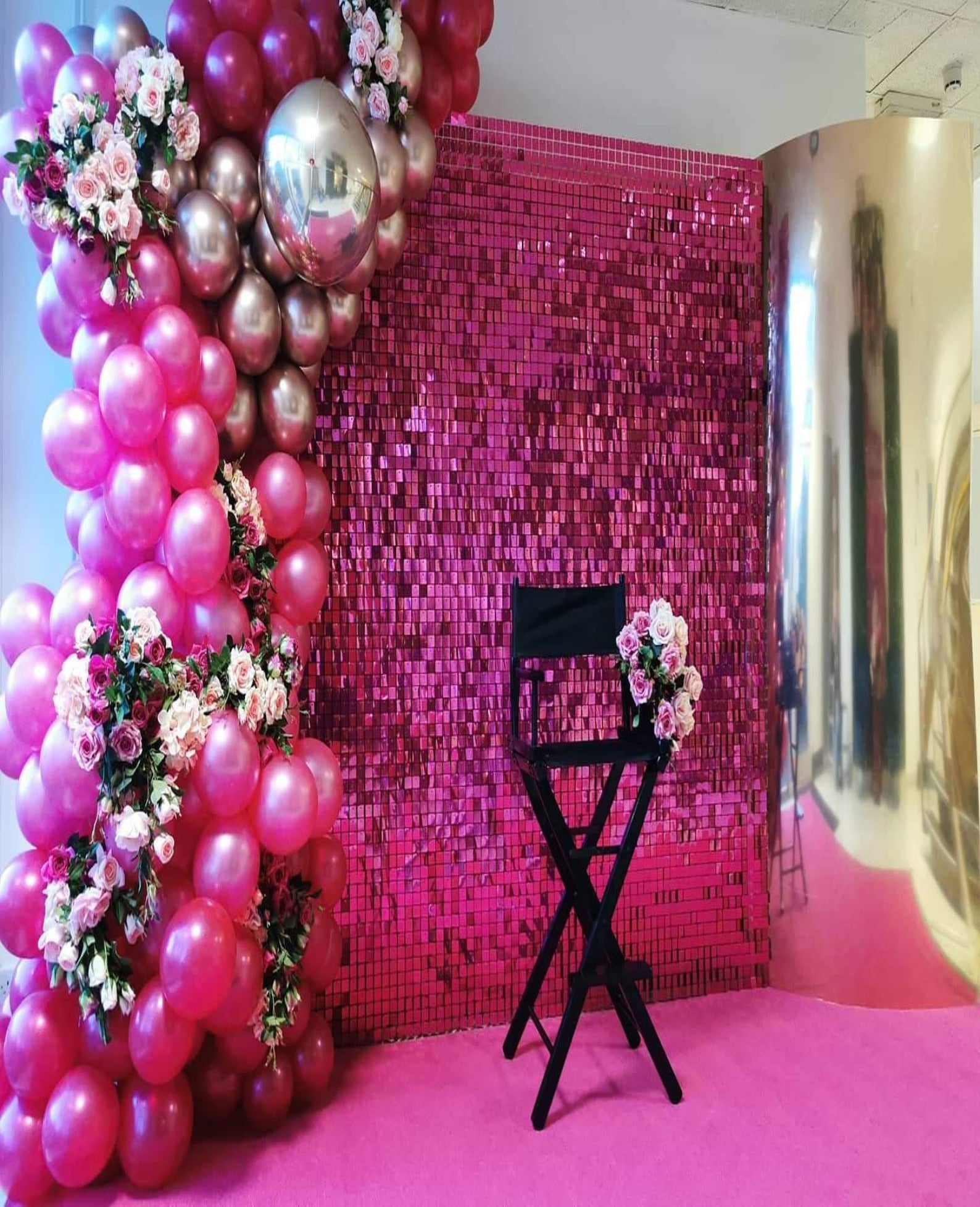 Shimmer Backdrop-  Hot Pink